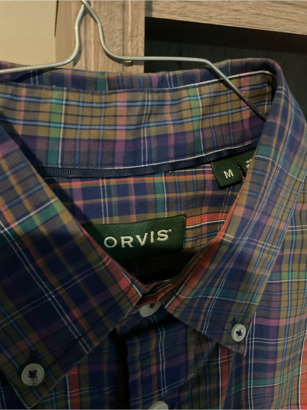 Orvis Men's Plaid Button-Down Shirt - Blue Green Multi